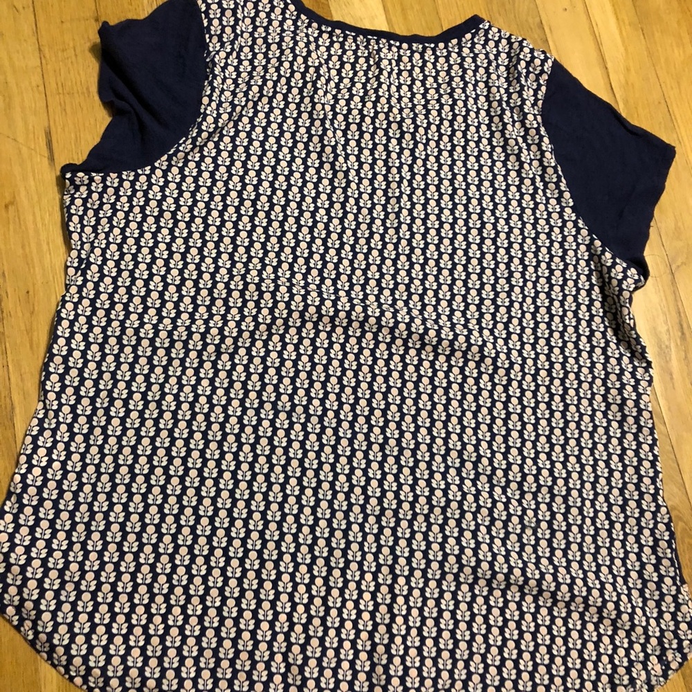 MAISON JULES silky/cotton panel blouse tee - Picture 3 of 8
